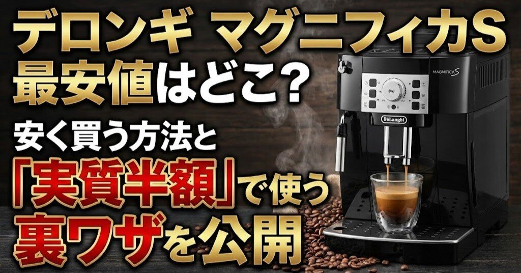 デロンギ マグニフィカSの最安値はどこ？安く買う方法と「実質半額」で