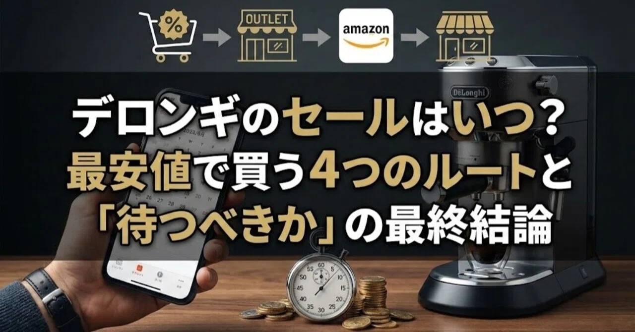 デロンギのセールはいつ？最安値で買う4つのルートと「待つべきか」の 