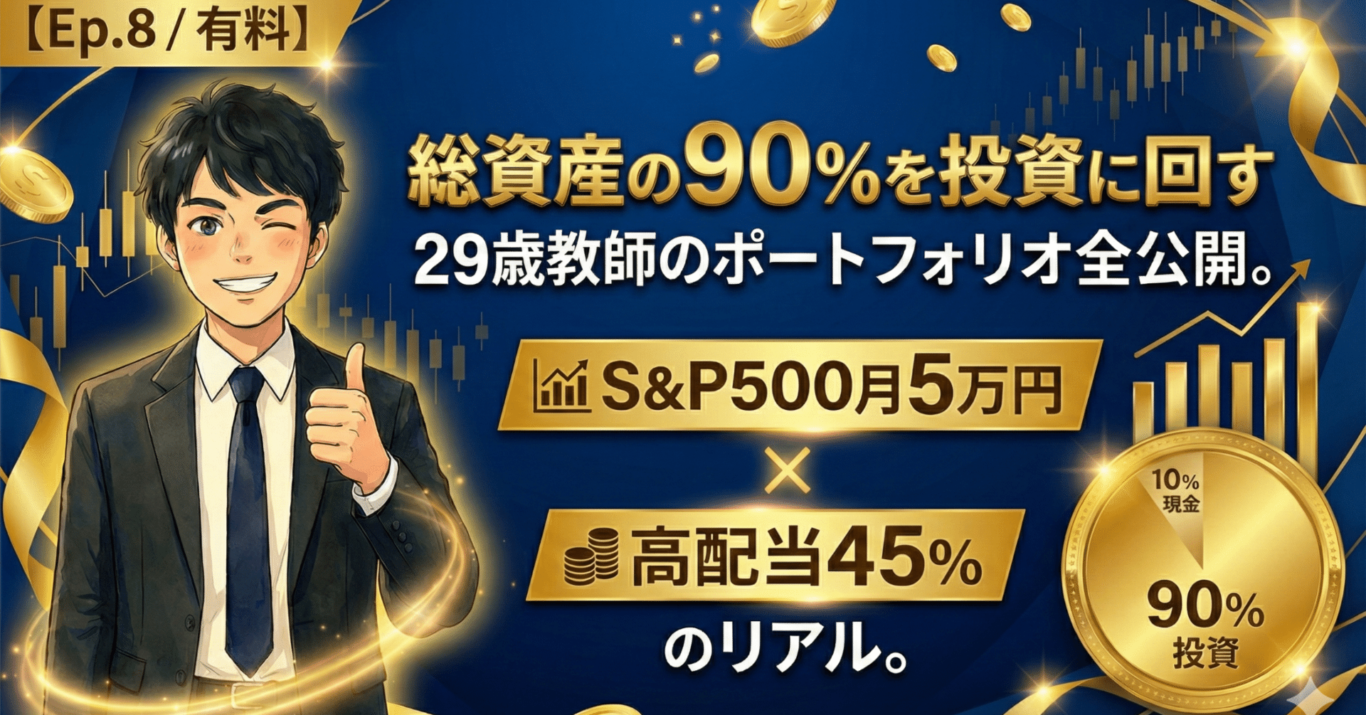 Ep.8 / 有料】総資産の90％を投資に回す29歳教師のポートフォリオ全