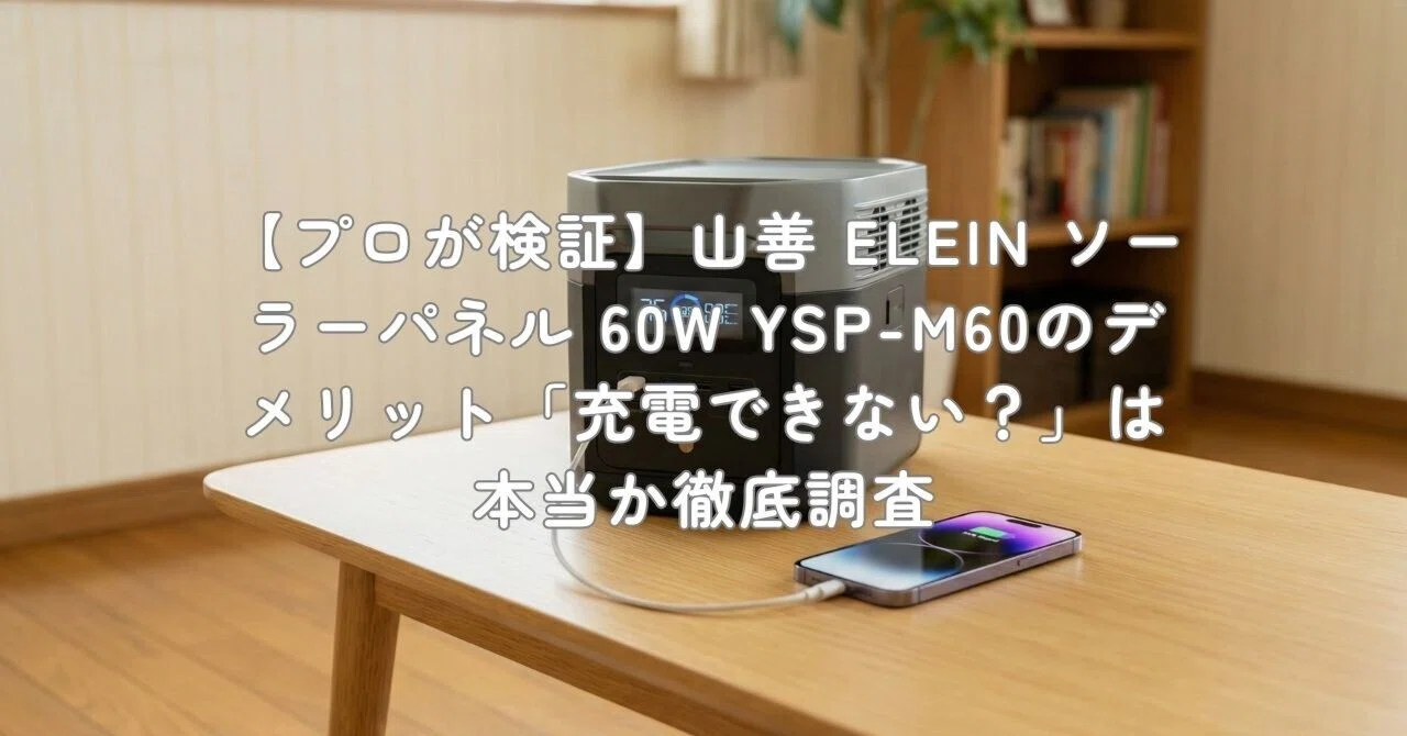 プロが検証】山善 ELEIN ソーラーパネル 60W YSP-M60のデメリット