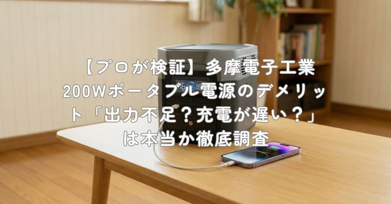 プロが検証】多摩電子工業 200Wポータブル電源のデメリット「出力不足
