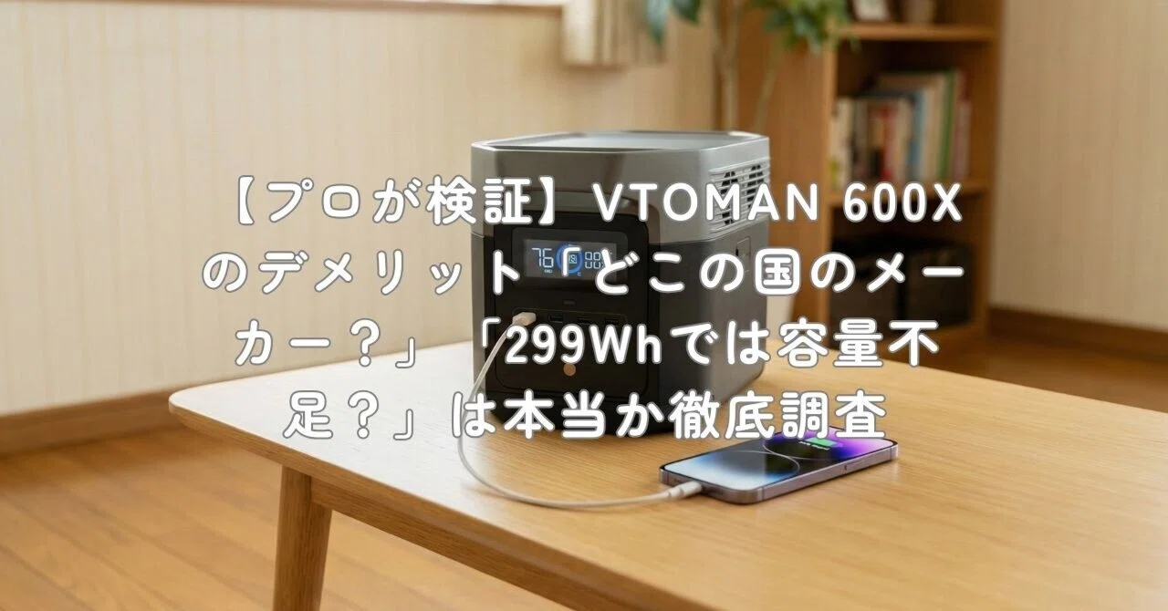 【プロが検証】VTOMAN 600Xのデメリット「どこの国のメーカー？」「299Whでは容量不足？」は本当か徹底調査｜村上@家電・ガジェットライター