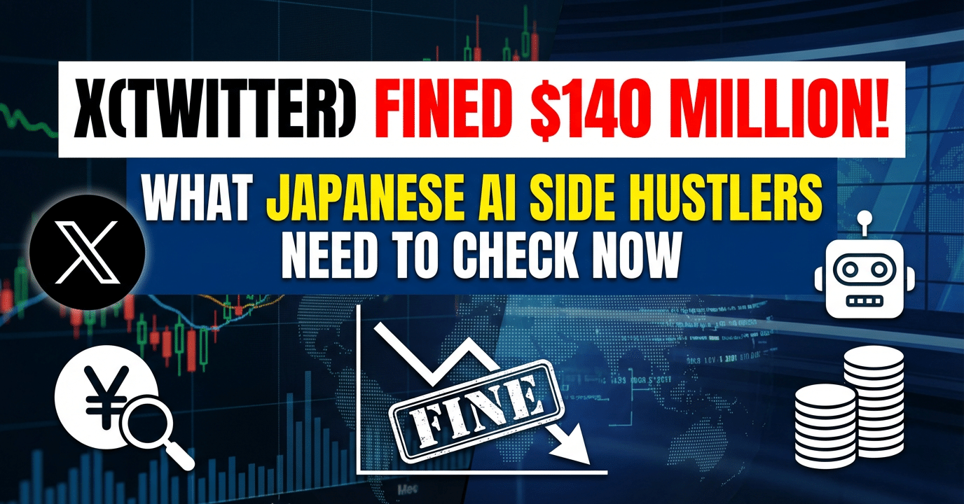 X(Twitter)が1億4000万ドルの罰金！日本のAI副業者が今すぐ確認すべきこと｜海外×AI副業の最新ニュース集めました