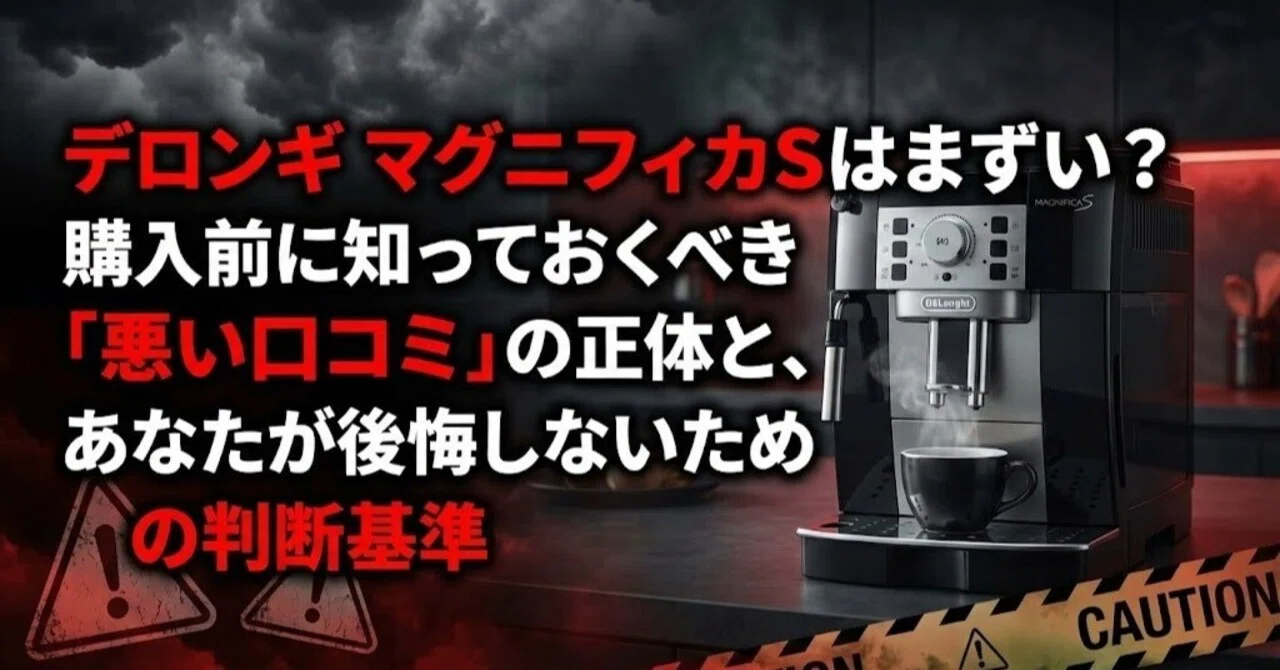 デロンギ マグニフィカSはまずい？購入前に知っておくべき「悪い口コミ