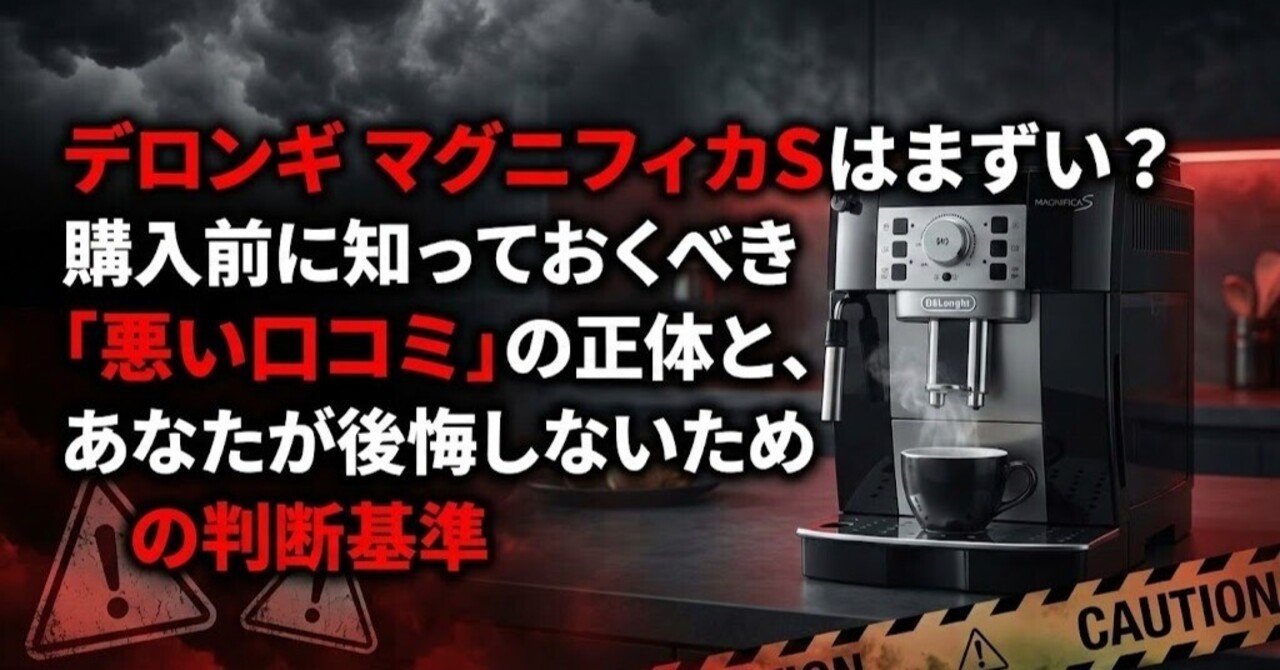 デロンギ マグニフィカSはまずい？購入前に知っておくべき「悪い口コミ