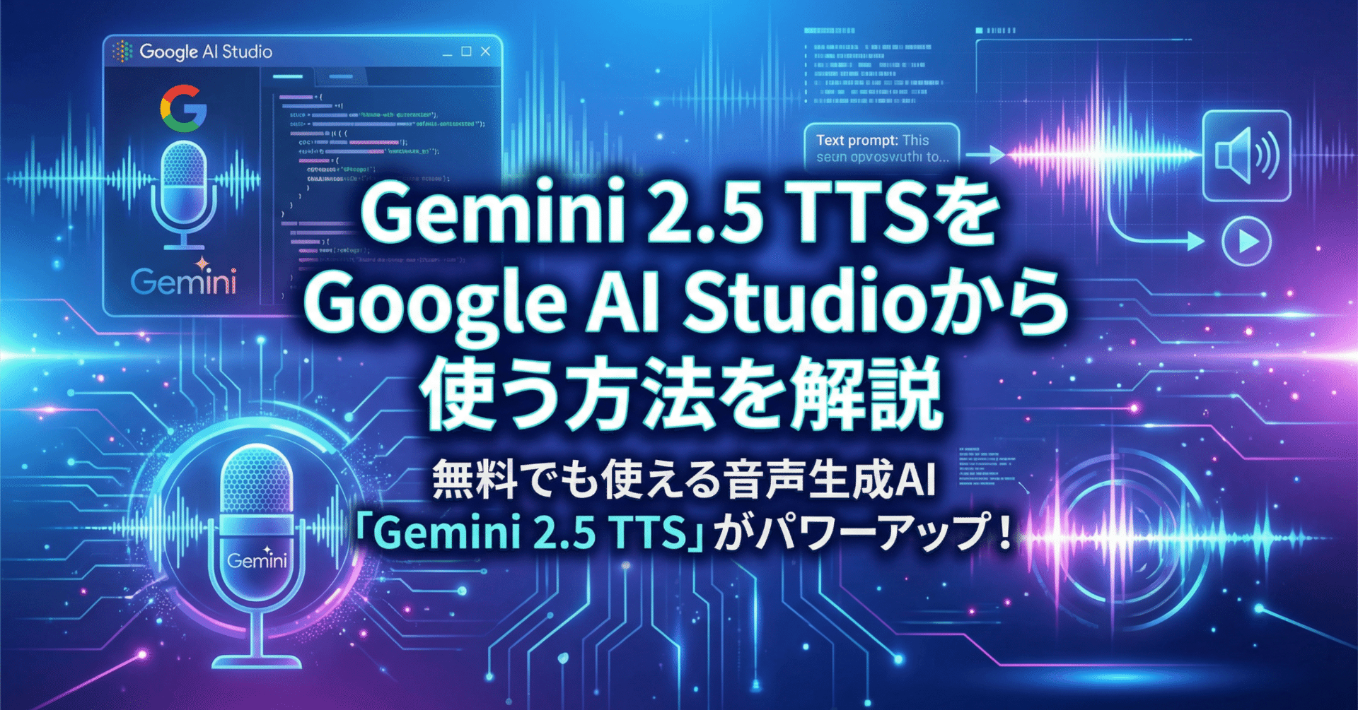 無料でも使える音声生成AI「Gemini 2.5 TTS」がパワーアップ！Google