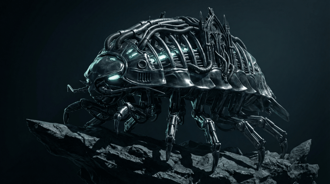 深海の異形「ダイオウグソクムシ」をH.R.ギーガーの世界観で侵食させて