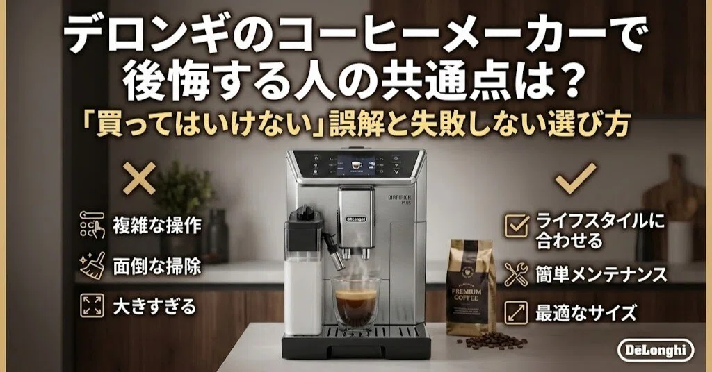 デロンギのコーヒーメーカーで後悔する人の共通点は？「買っては