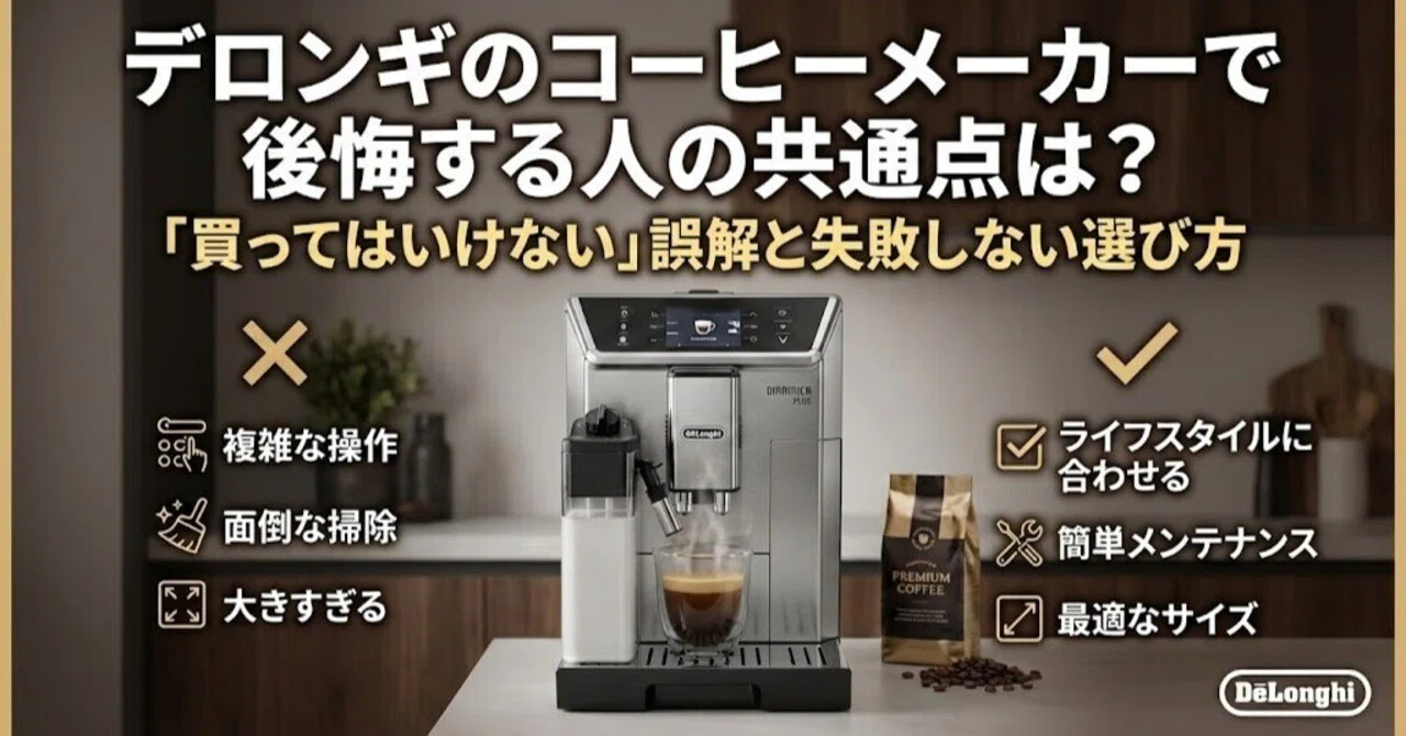 デロンギのコーヒーメーカーで後悔する人の共通点は？「買っては 