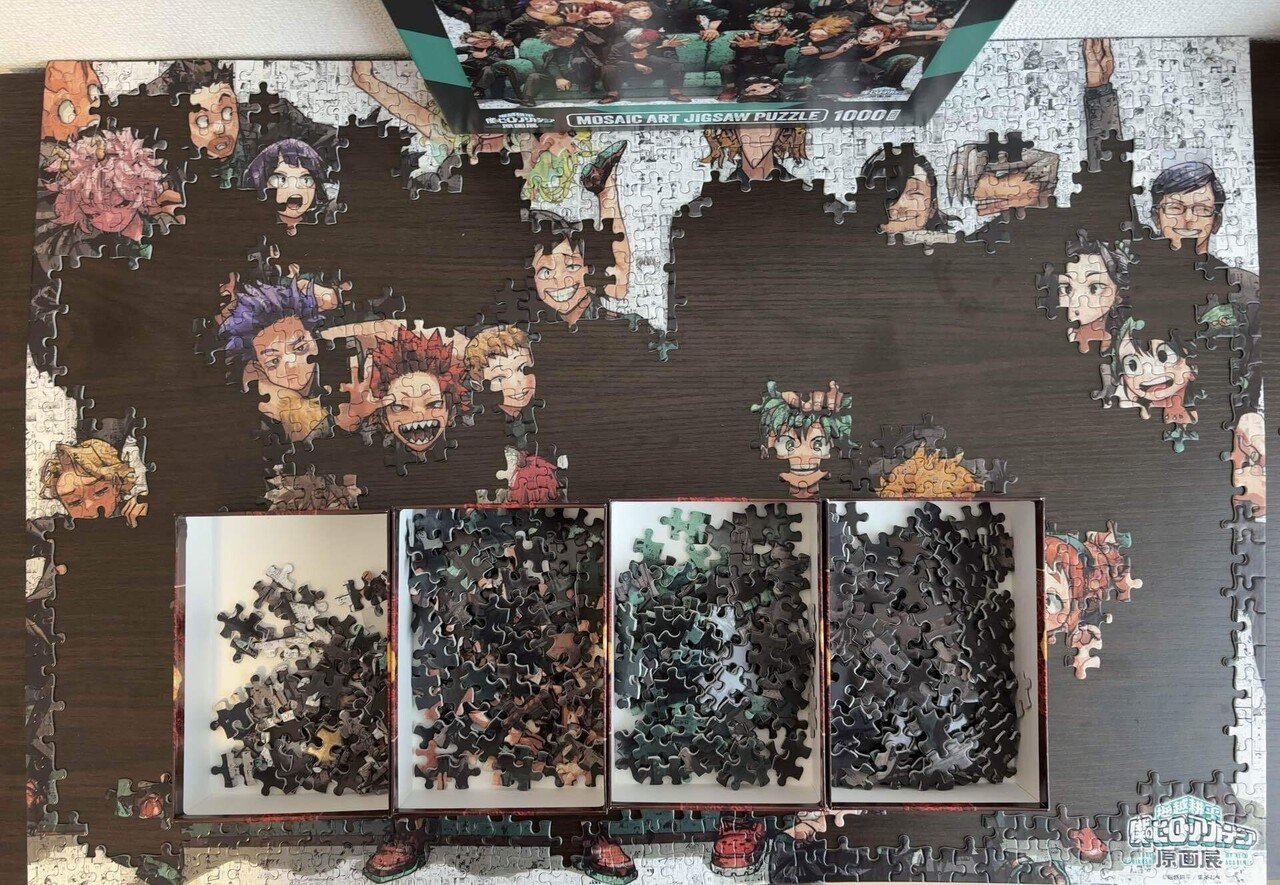 🧩19【難所到来】ヒロアカ原画パズル、緑と黒が強敵すぎる！戦略的攻略