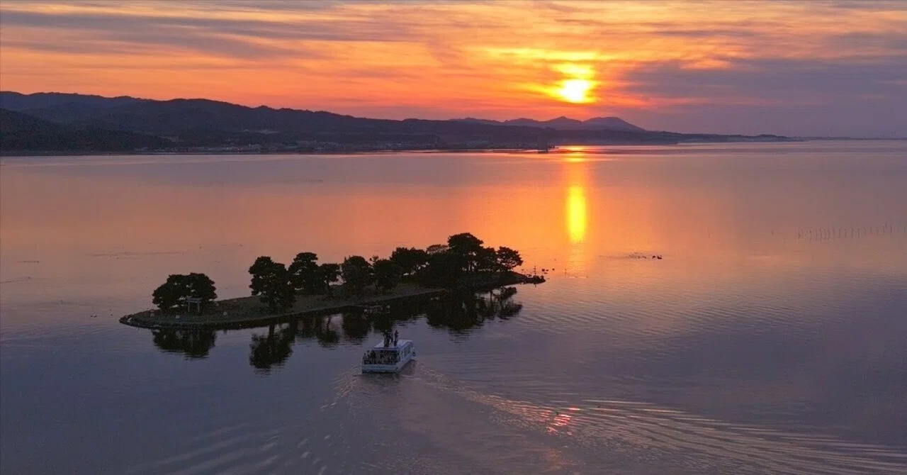宍道湖の夕日をドローンで撮影してみた｜田舎暮らしnote/ 空撮で未来に
