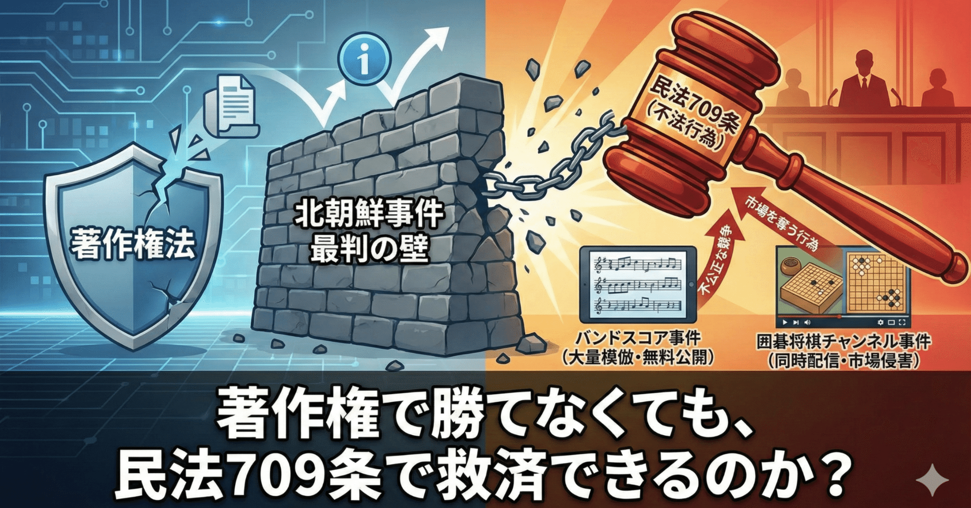 著作権で勝てない…でも諦めない：一般不法行為（民法709条）が成立する