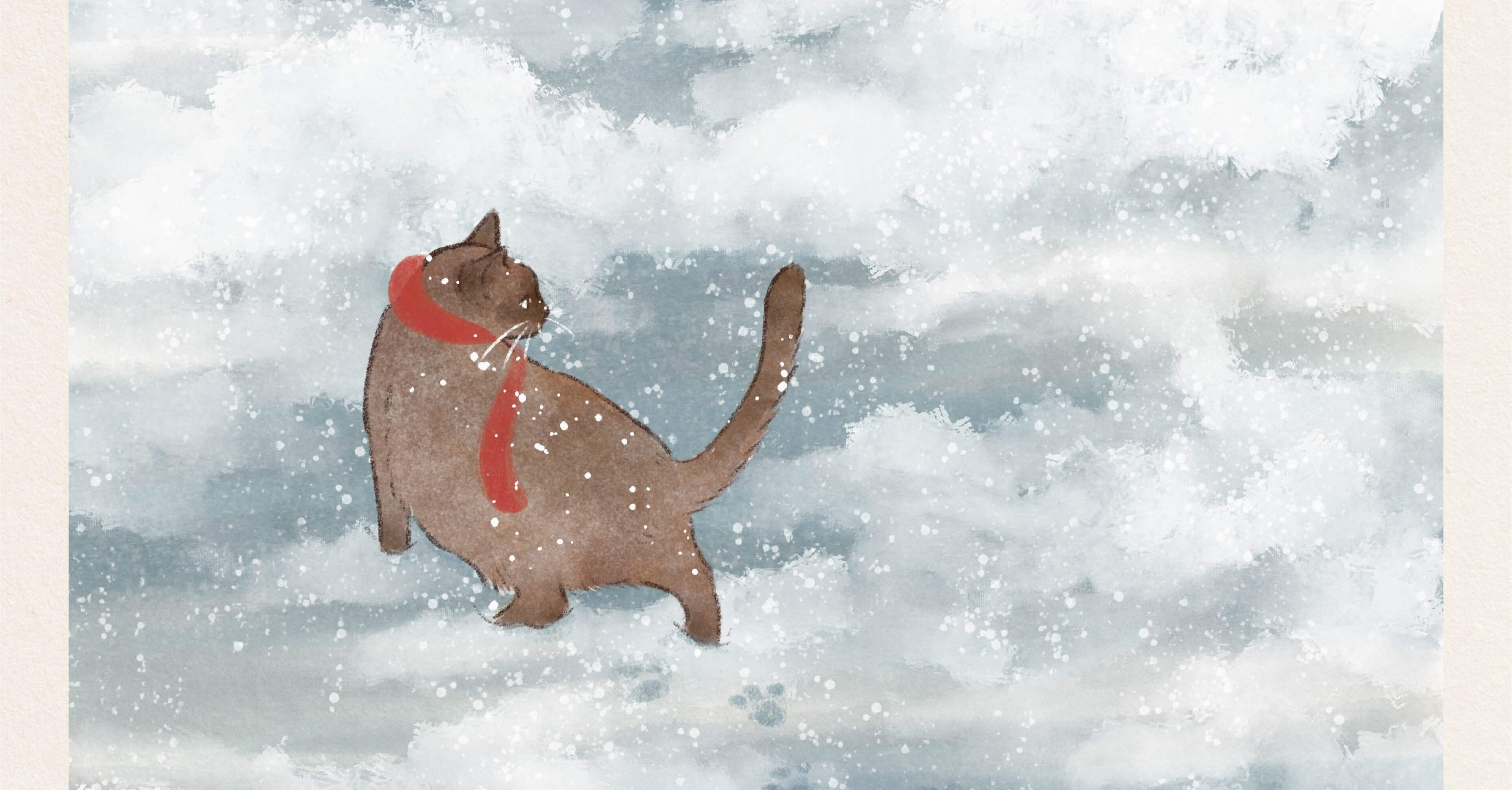 猫イラスト] Ume & Winter 冬 ❄️🌨️ ｜Chomarley