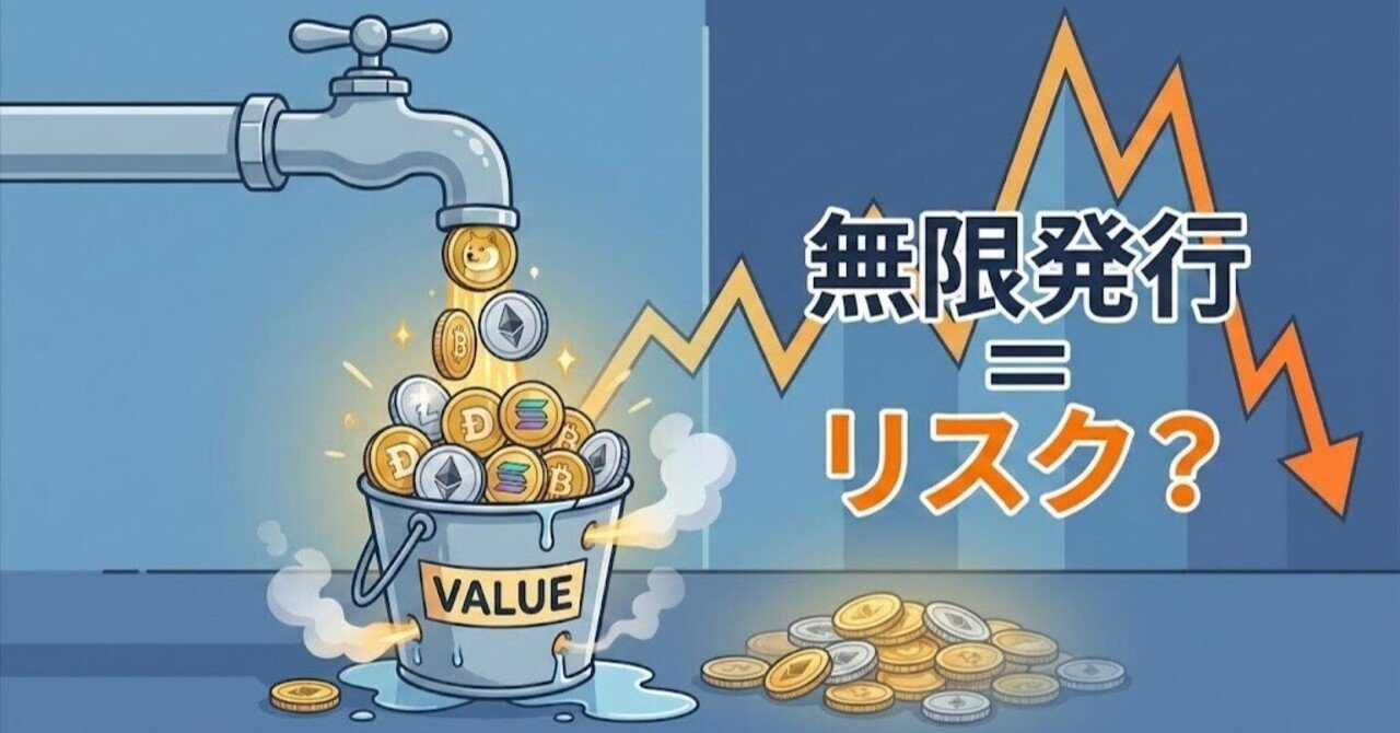 発行枚数無制限」の仮想通貨って実は危険？初心者でもわかる仕組みとリスク解説【ETH・SOL・DOGE】｜エム
