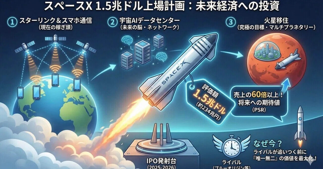 🚀SpaceXが上場へ！？評価額は驚異の230兆円越え！？その全貌を解説します🌌｜あんころ🐶