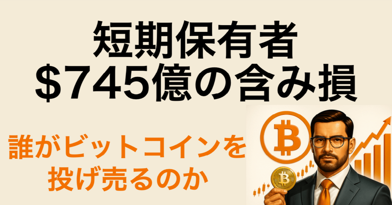 📘短期保有者$745億の含み損 ── 誰がビットコインを投げ売るのか｜ビットコイン一本リーマン