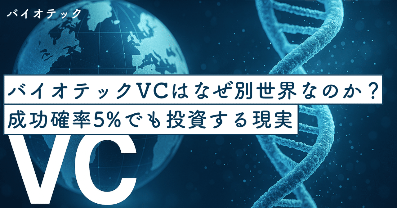 バイオテックVCはなぜ“別世界”なのか？成功確率5%でも投資する現実と未来戦略を解説｜SecondWave