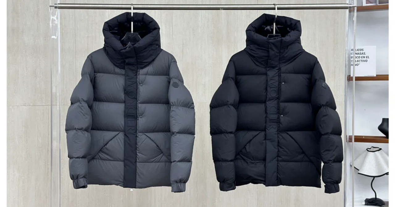 MONCLER ダウンジャケット 青/グレー フード付き 【公式通販】