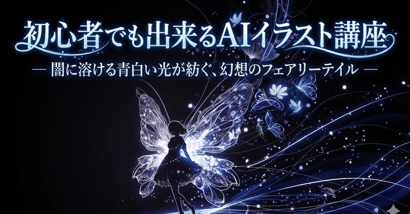 AIアート解説｜アゲハ蝶の妖精をネオンとシルエットで描く #AIイラスト