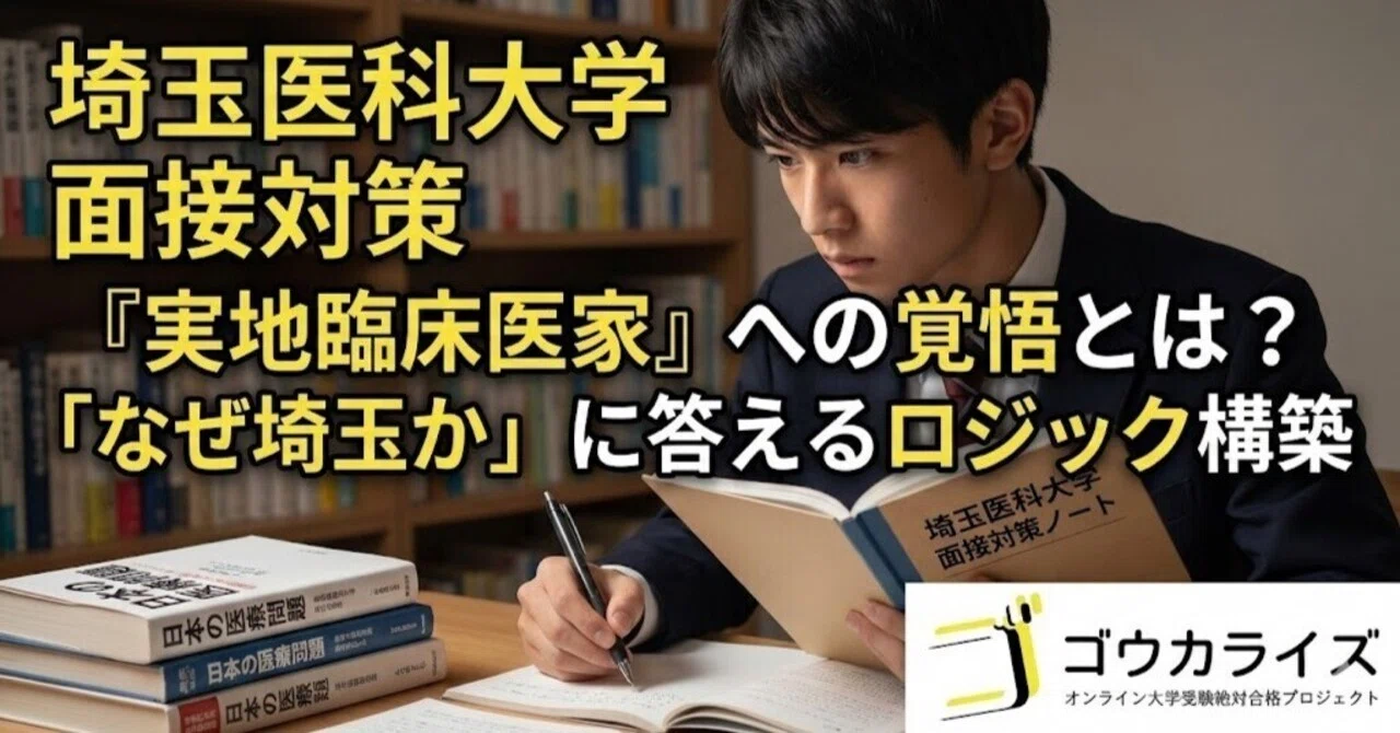 埼玉医科大学 面接対策：「なぜ埼玉か」という踏み絵と「実地臨床医家