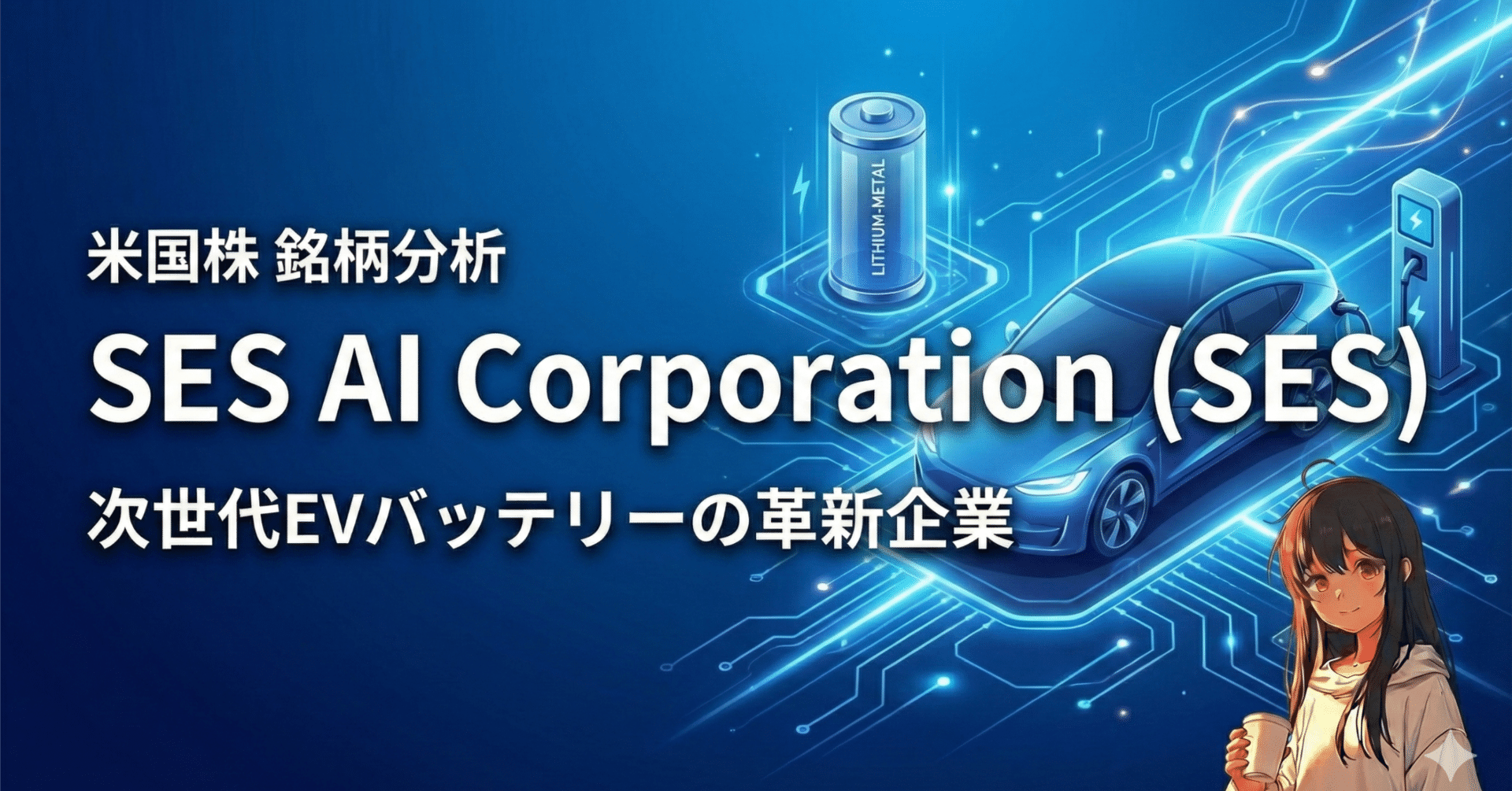米国株 銘柄分析] SES AI Corporationを調べてみた：次世代EVバッテリーの革新企業｜アイヒモ@米国株AIセクター銘柄分析|米国株|銘柄 分析|AI活用