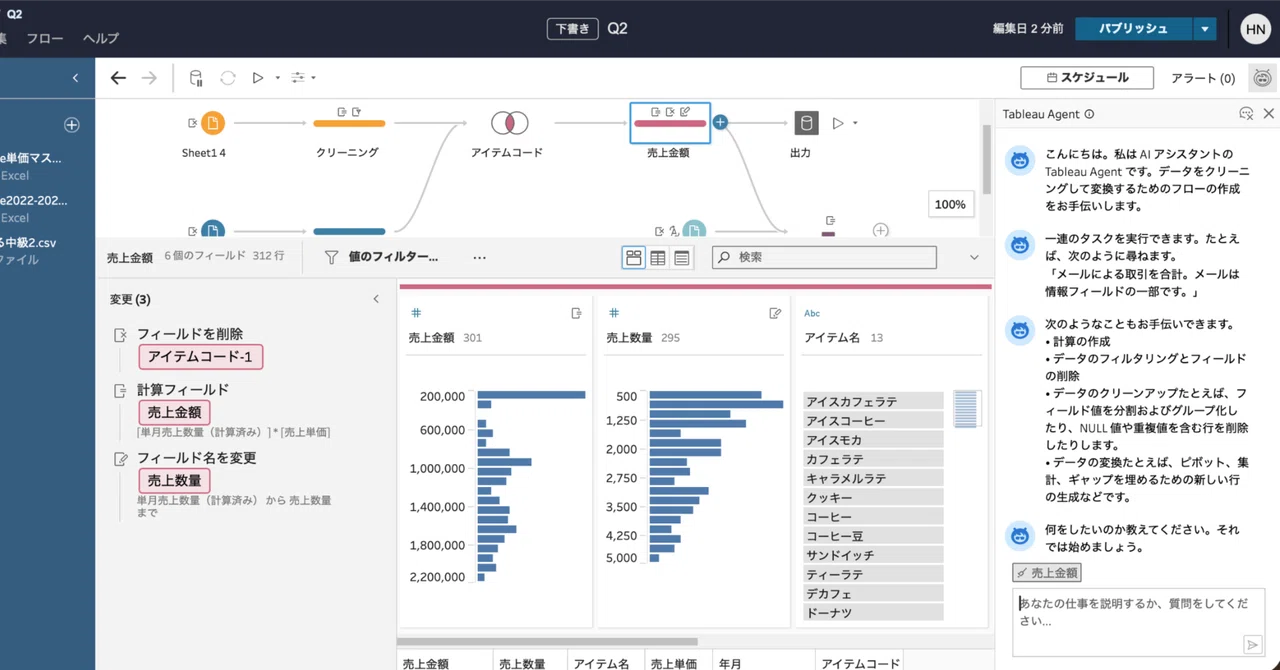 Tableau PrepでTableau Agentを使ってみた｜Tableau Prep User Group
