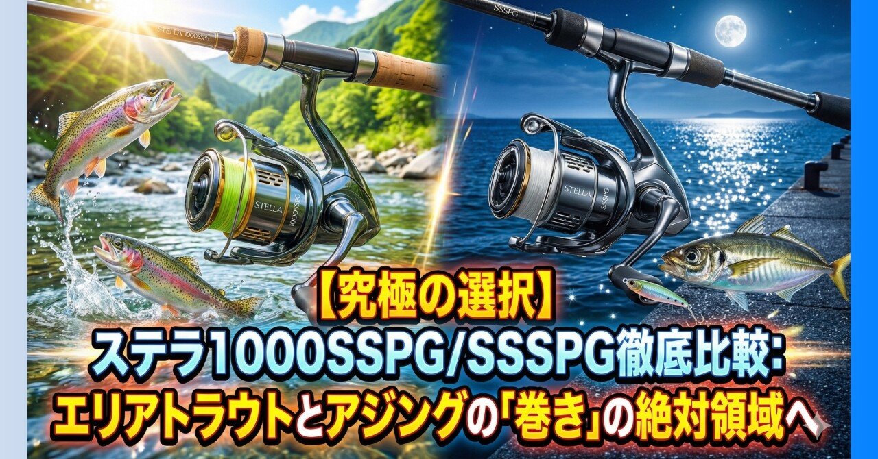 究極の選択】ステラ1000SSPG/SSSPG徹底比較：エリアトラウトとアジング