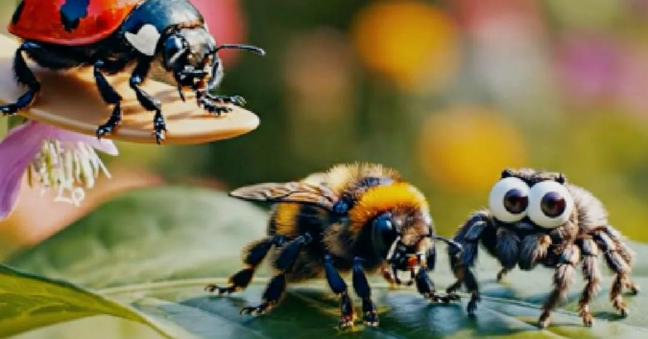 日差しの庭で繰り広げられる昆虫たちの愉快なダンスパーティーExciting Dance Party of Insects Unfolding ...