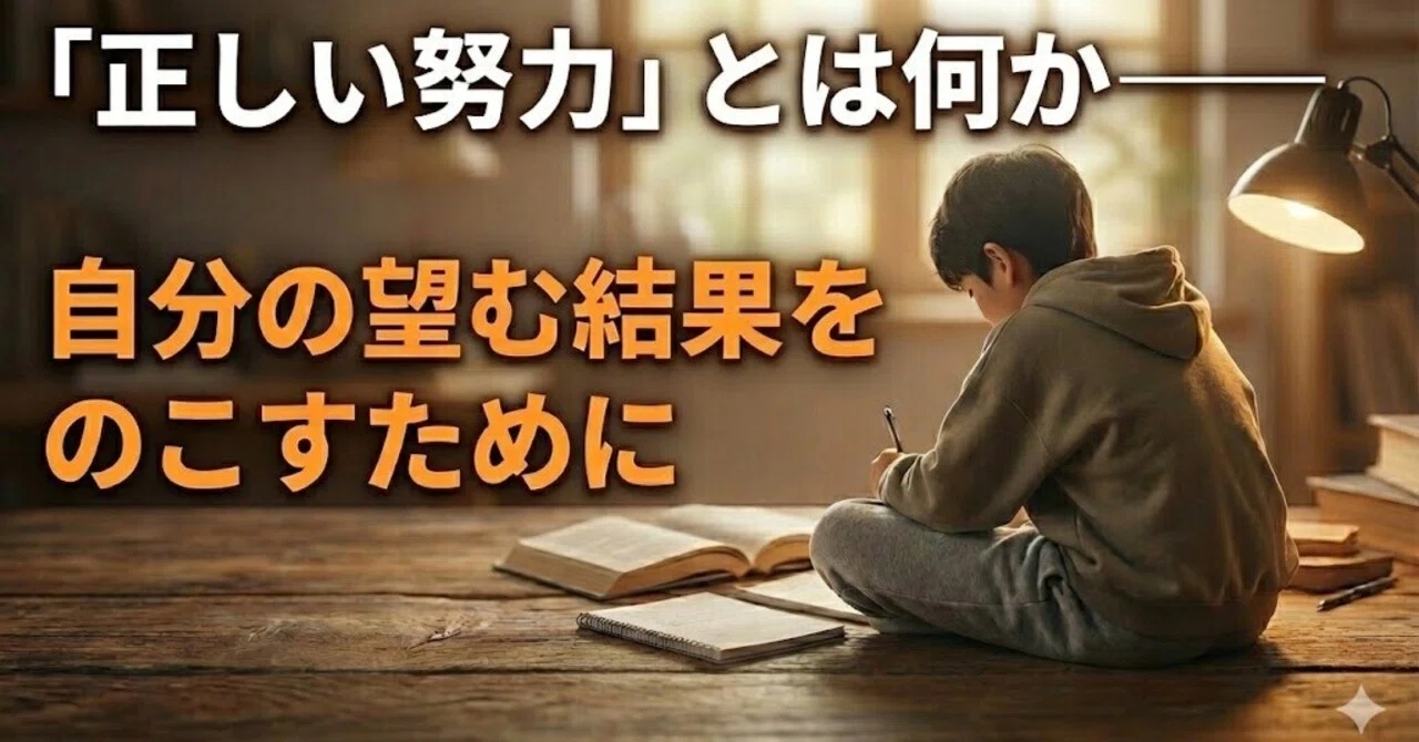 「正しい努力」とは何か――自分の望む結果をのこすために|nia