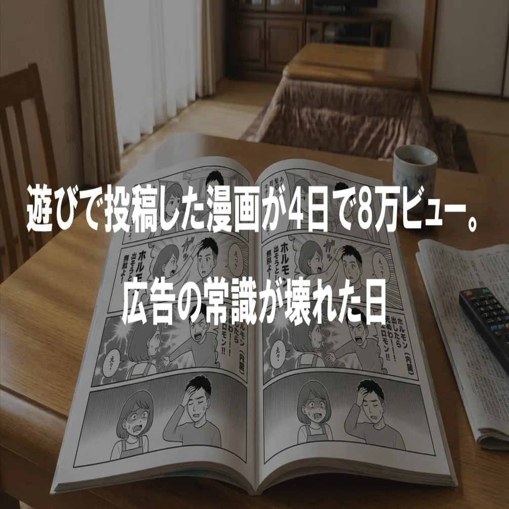 遊びで投稿した漫画が4日で8万ビュー。広告の常識が壊れた日 - 4コマ