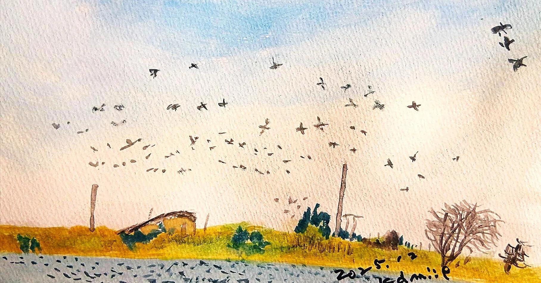 油絵　にゃんこ　足の長い鳥が住む街 白鳥(多寄町)｜北海道の熊おやじ〜北海道の179市町村の歴史と観光