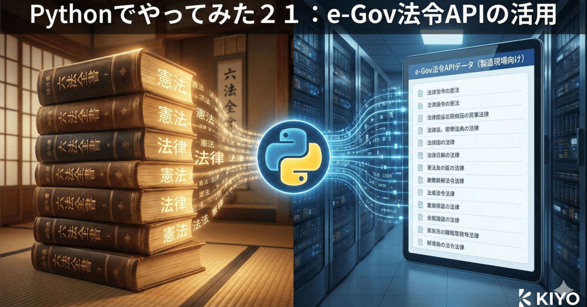 Pythonでやってみた21：e-Gov法令APIの活用｜KIYO