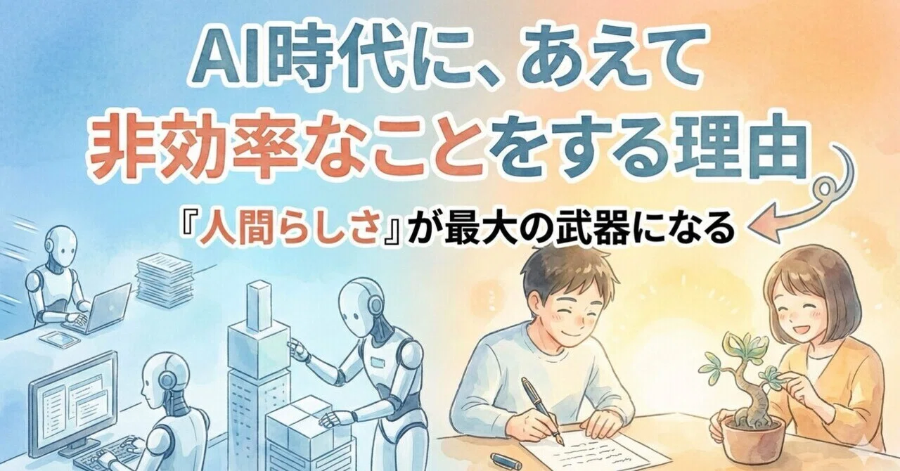 The reason I dare to do things inefficiently in the AI era｜はるかぜAIノート