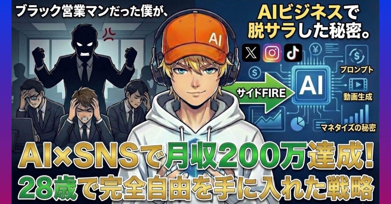 ブラック営業マンだった僕が、AI×SNSアフィリエイトで月収200万を達成