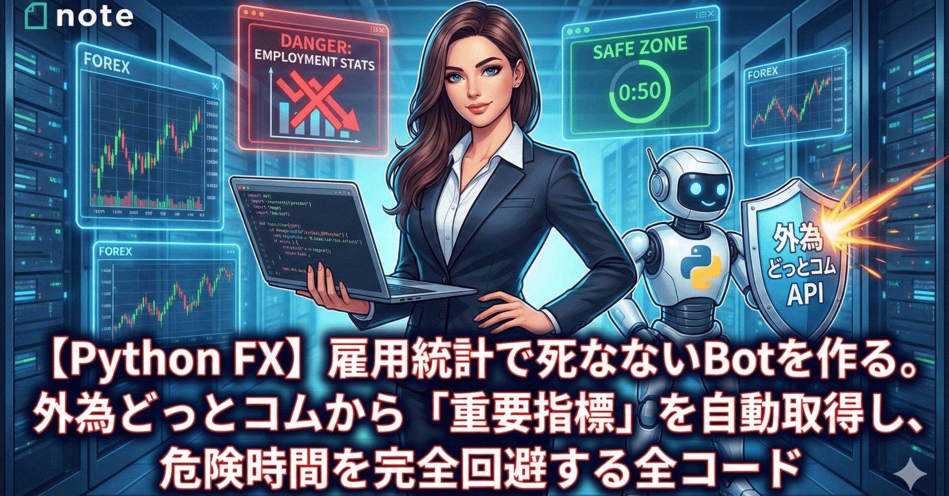 Python FX】雇用統計で死なないBotを作る。外為どっとコムから「重要指標」を自動取得し、危険時間を完全回避する全コード｜タニシ