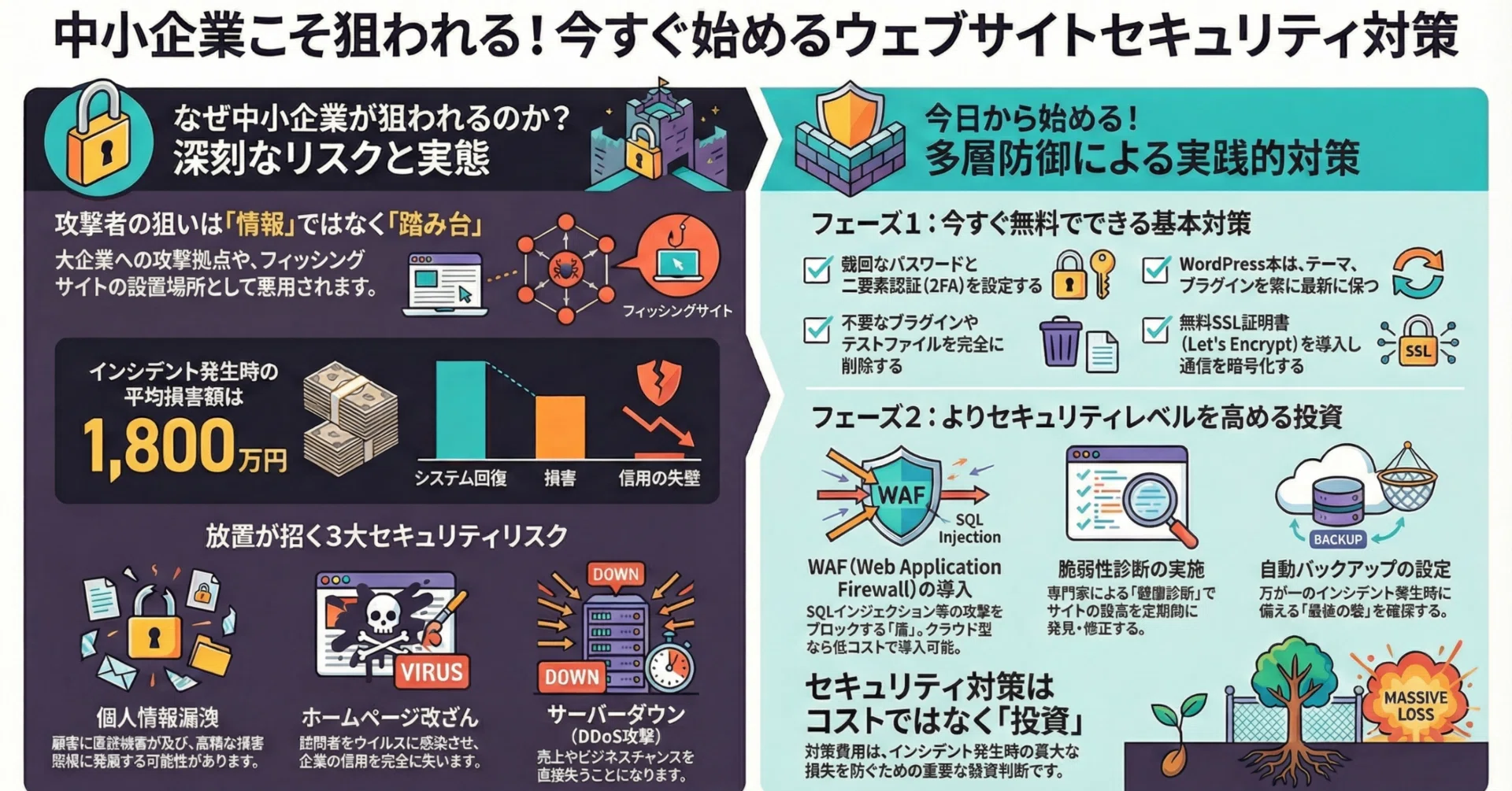 ホームページのセキュリティ対策｜中小企業が今すぐ実践すべき防御戦略 