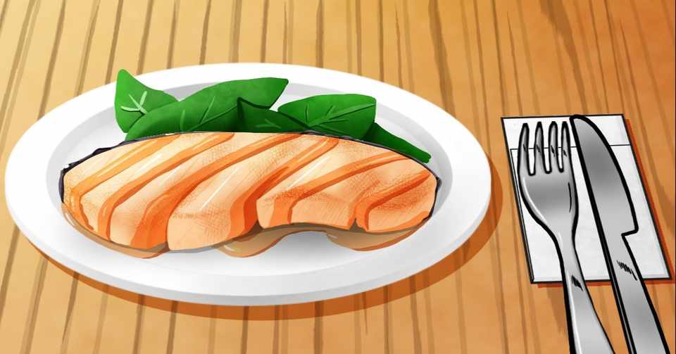 料理イラスト素材 タラのソテー イラスト背景素材 おにがし Note
