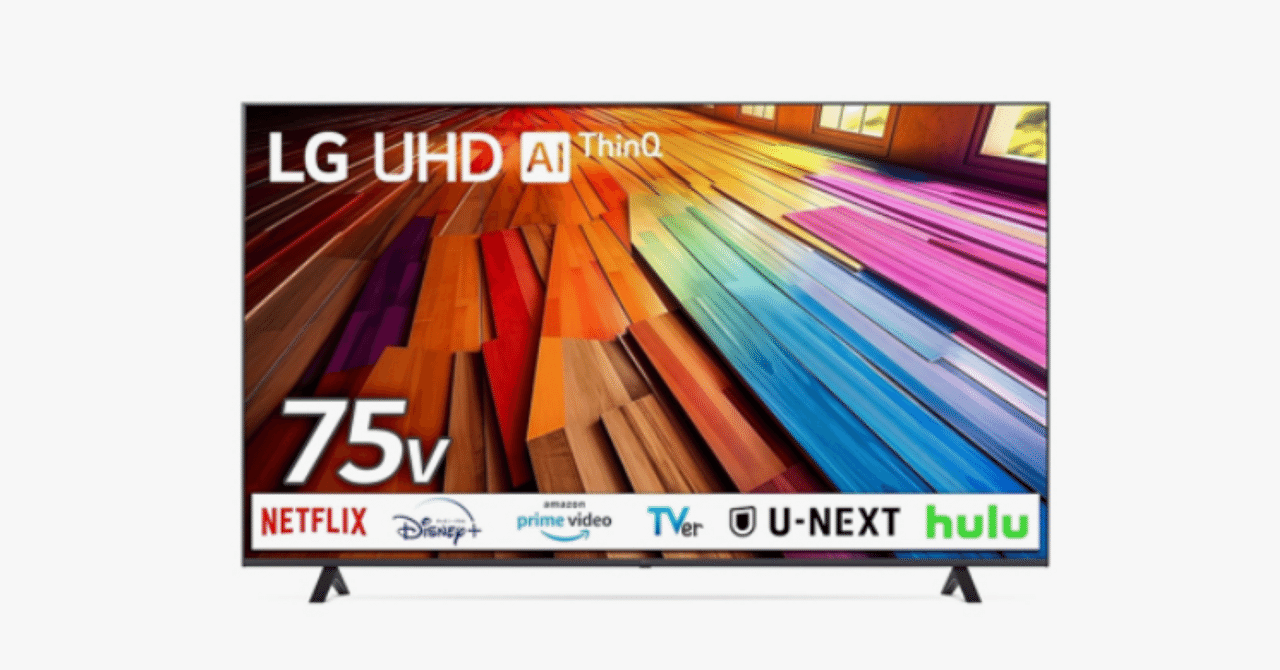 LG 液晶テレビ 75UT8000PJB（75V型 4Kスマートテレビ／2024年モデル