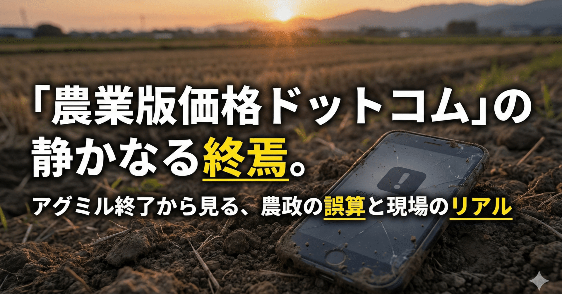 農業版価格ドットコム」の静かなる終焉。アグミル終了から見る、農政の誤算と現場のリアル｜農家の相談役 | 農業経営アドバイザー