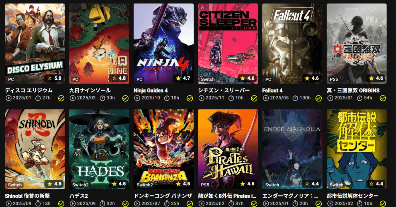 あちこ的 Game of the Year 2025｜あちこ