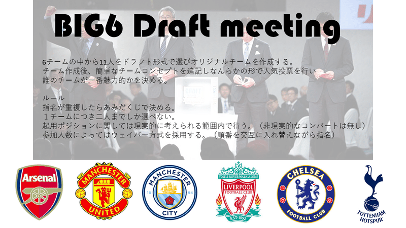 最強チームはどれだ 龍大サッカー部プレミアbig6ドラフト会議 瀬尾 元 Note