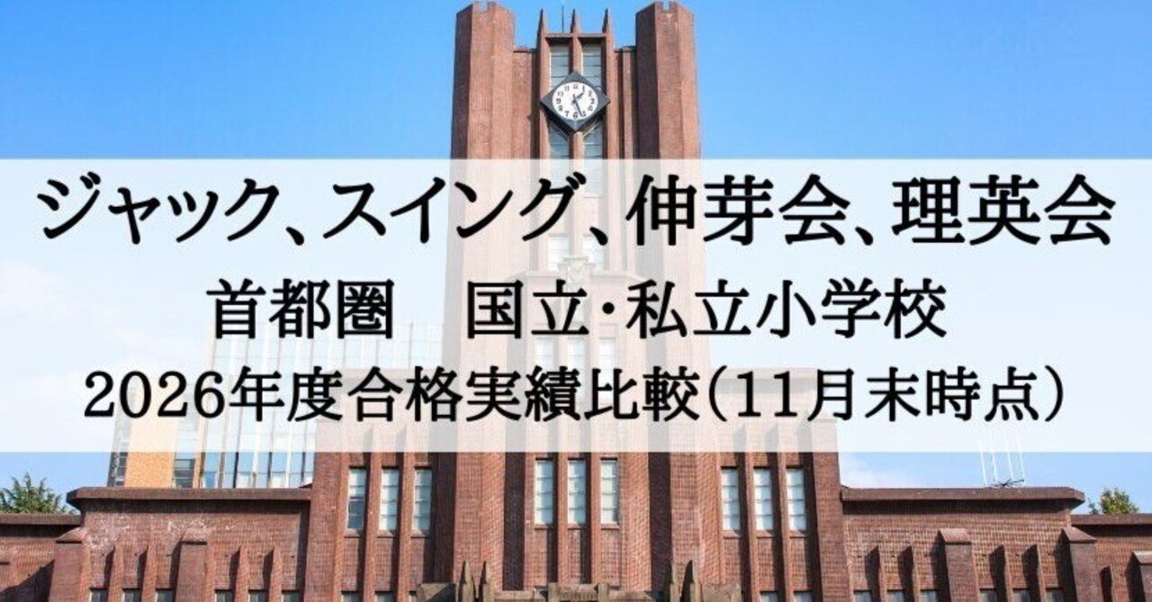 小学校受験】ジャック、スイング、伸芽会、理英会 合格実績徹底分析