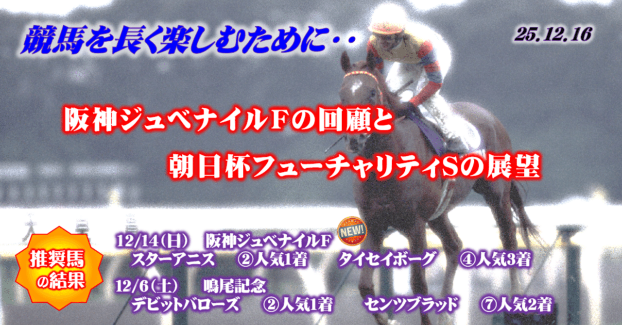 阪神ジュベナイルFの回顧と朝日杯フューチュリティSの展望｜リーゼン