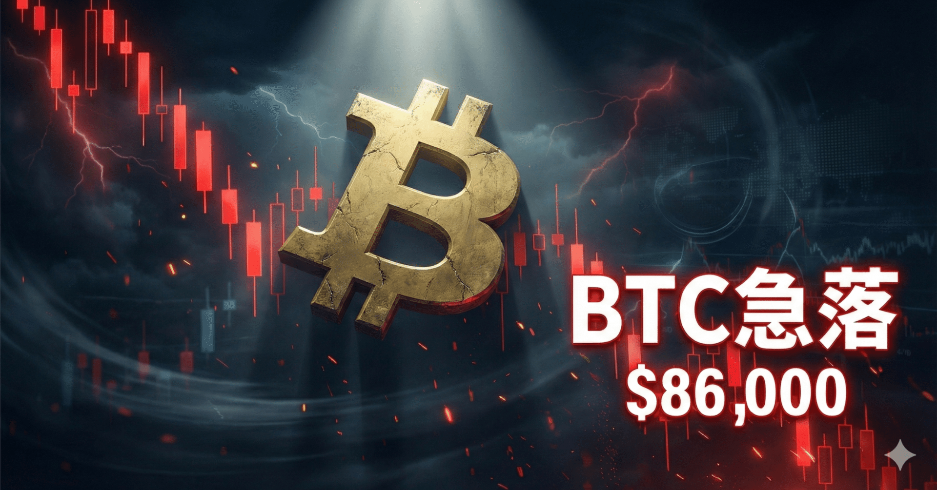 ビットコイン86,000ドル割れ。複数サポート崩壊でExtreme Fear突入｜へそくり投資パパ