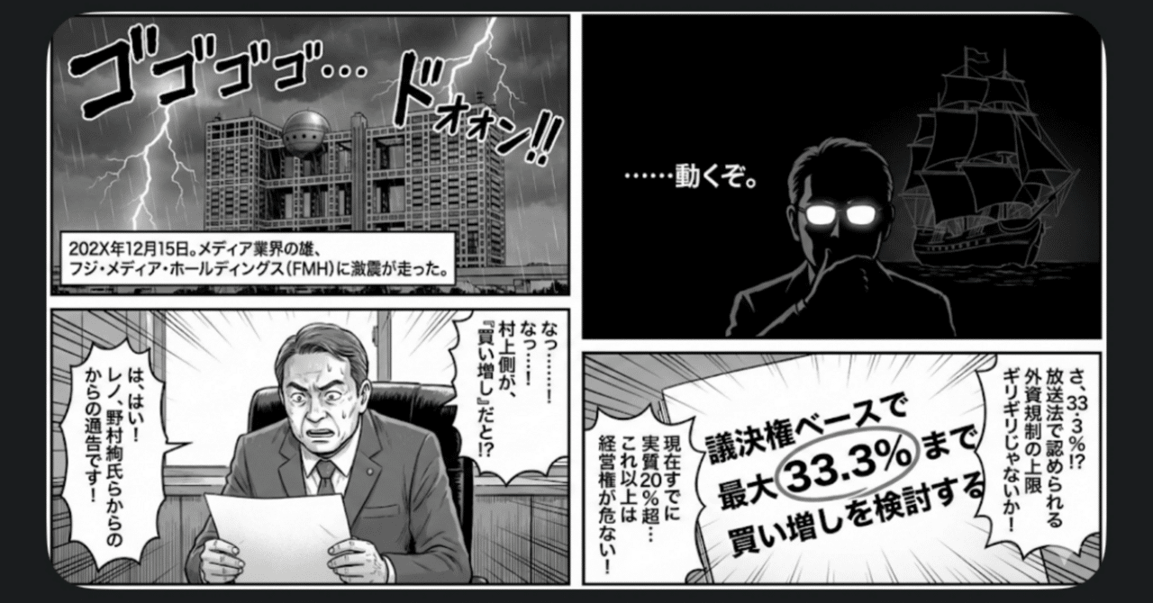 フジテレビvs村上世彰氏】33%買い増し通告の衝撃。なぜ「不動産」が争点か？｜hirouo