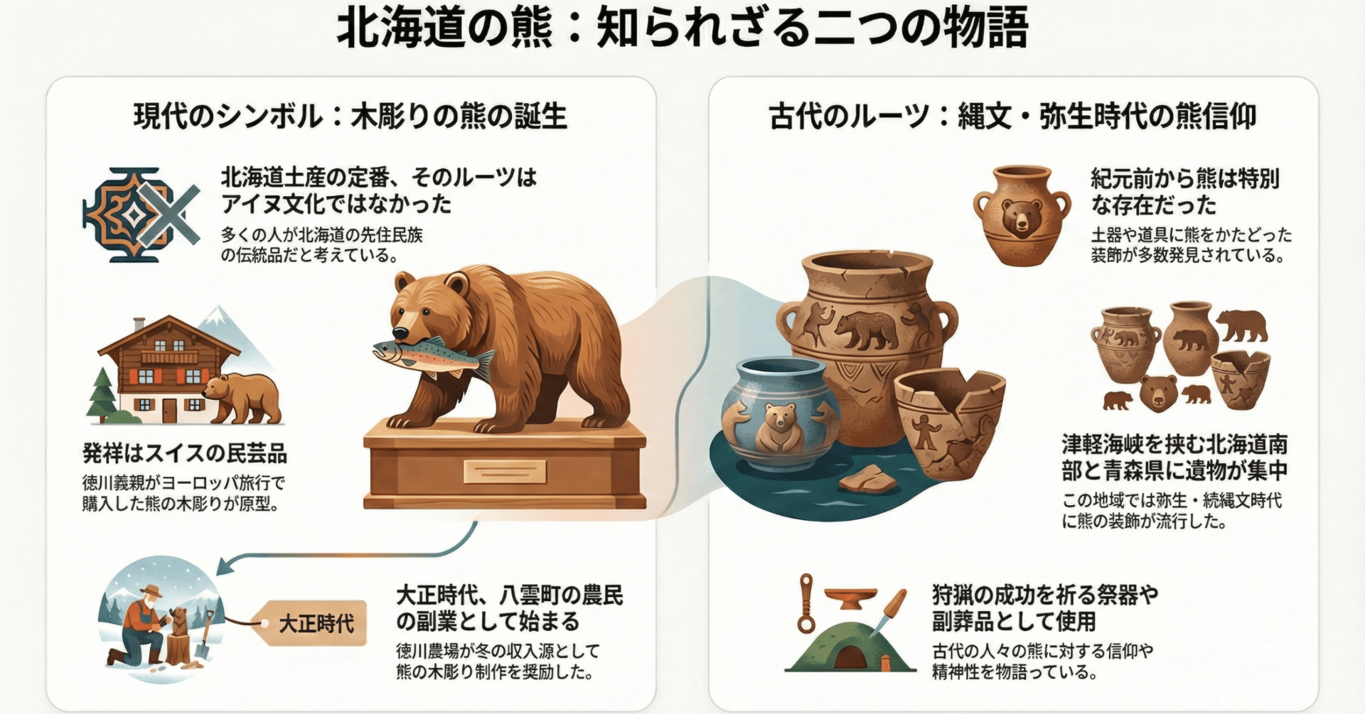 木彫り熊の「本当の」ルーツを探して：考古学が解き明かす、北海道と熊