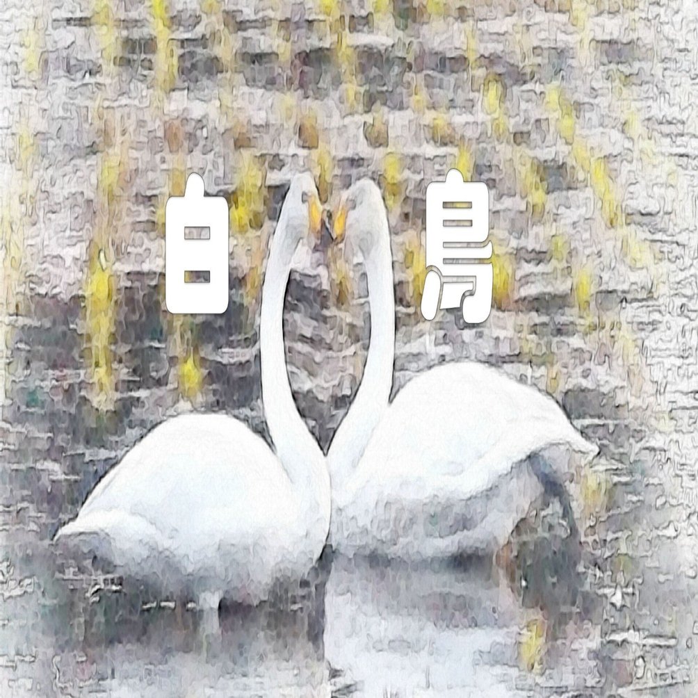飛来した白鳥（水彩画風）｜taka