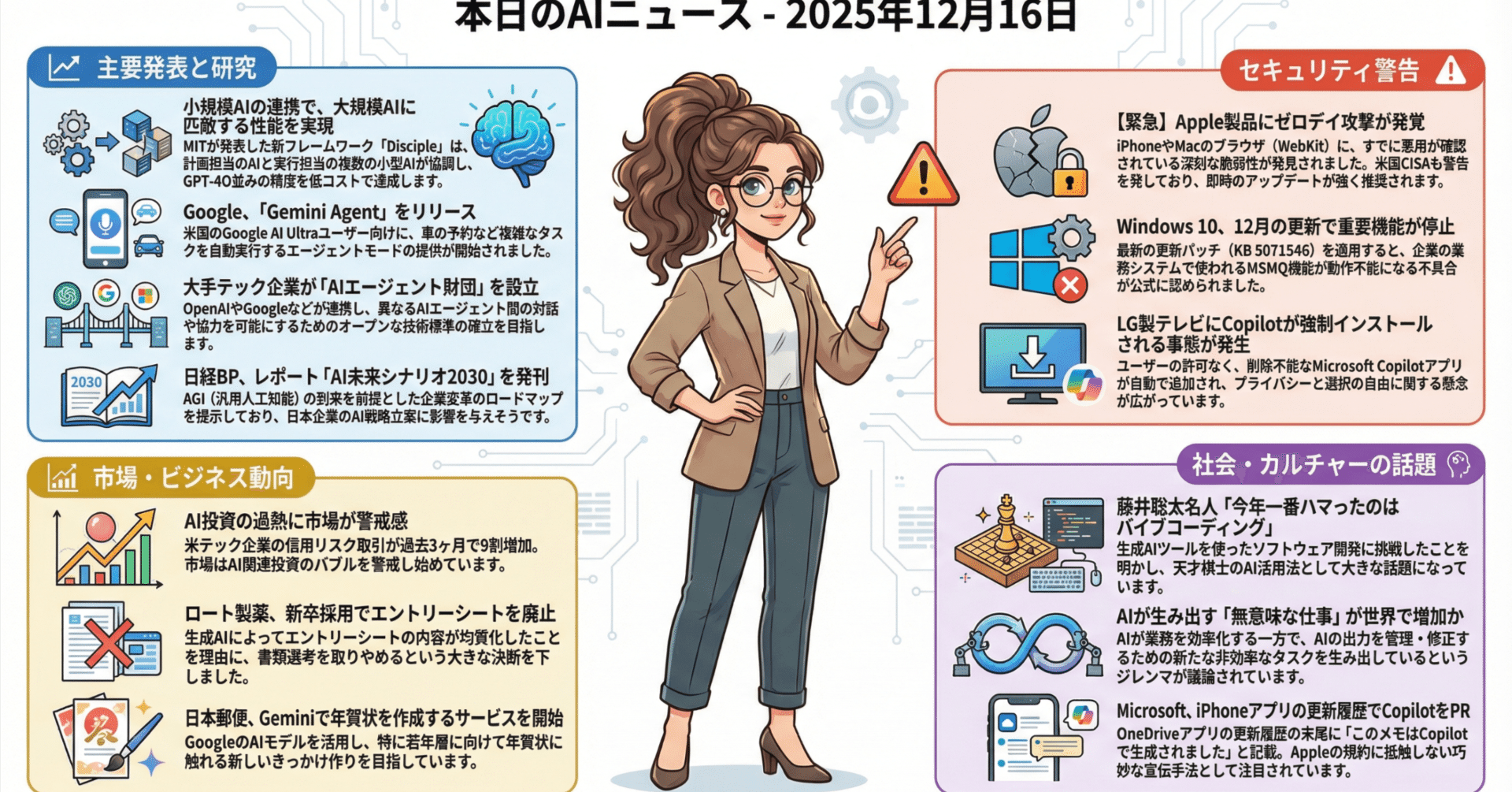 2025年12月16日：お昼のAIニュース/セキュリティの脆弱性がAppleにも