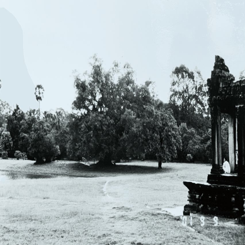 【値下げ】特大　絵画　アンコールワット　ろうけつ染 特大絵画アンコールワットろうけつ染