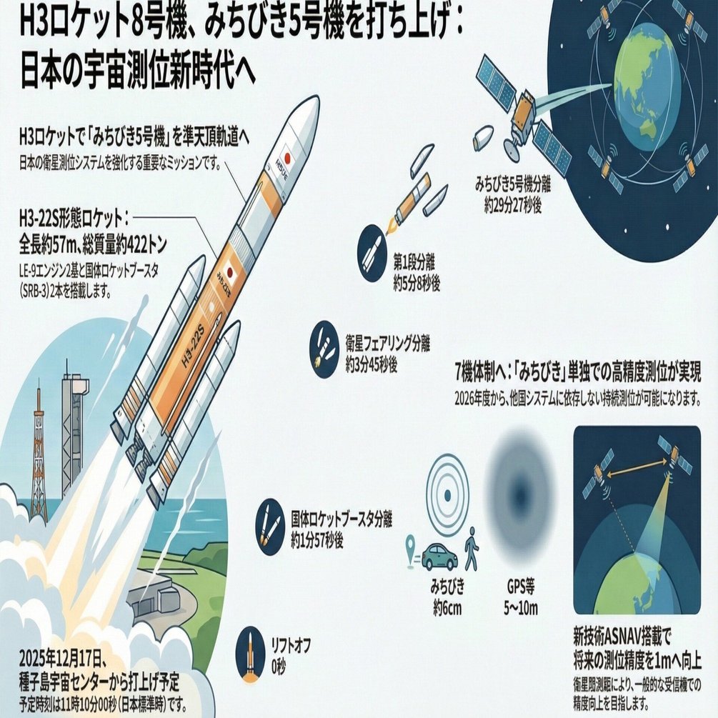 H3ロケット8号機・みちびき5号機の打上げ解説｜戸梶歩 宇宙開発